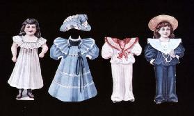 20:Paper dolls and dresses produced by Hoods as a fashion advertisement, English, 1894