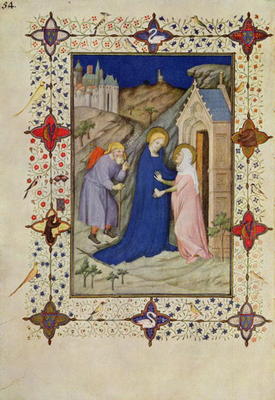 MS 11060-11061 Hours of Notre Dame: Laudes, The Visitation, French, by Jacquemart de Hesdin (fl.1384 a 