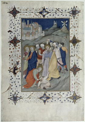 MS 11060-11061 Hours of the Cross: Matin and Laudes, The Betrayal by Judas, French, by Jacquemart de a 