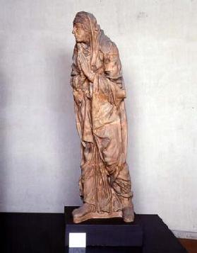 Angel from an Annunciation scene, sculpture by School of Mantua (terracotta)