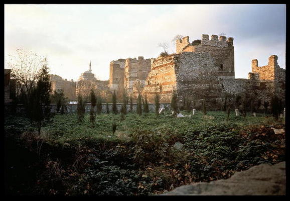 The city walls at Fener, built by Theodosius II, 413-447 (photo) a 