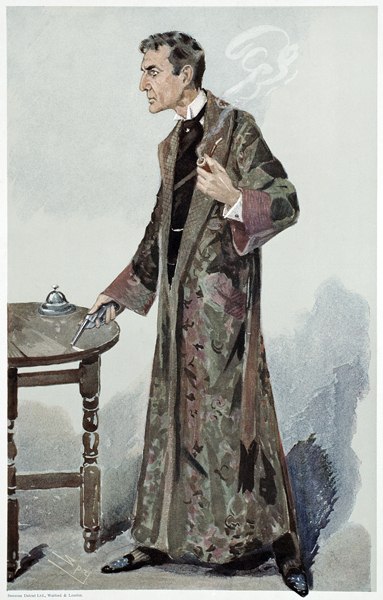 Sherlock Holmes, Cartoon from Vanity Fair of the Actor William Gillette a 