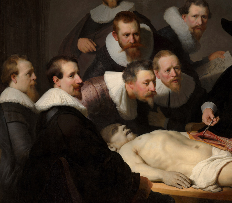 The Anatomy Lesson of Dr. Nicolaes Tulp, 1632 (detail of 7543) a 