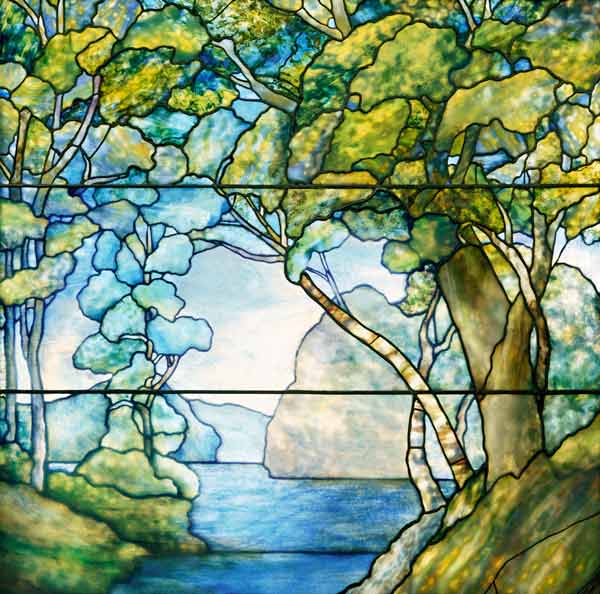 A Leaded Glass Landscape Window By Tiffany Studios, 1916 a 