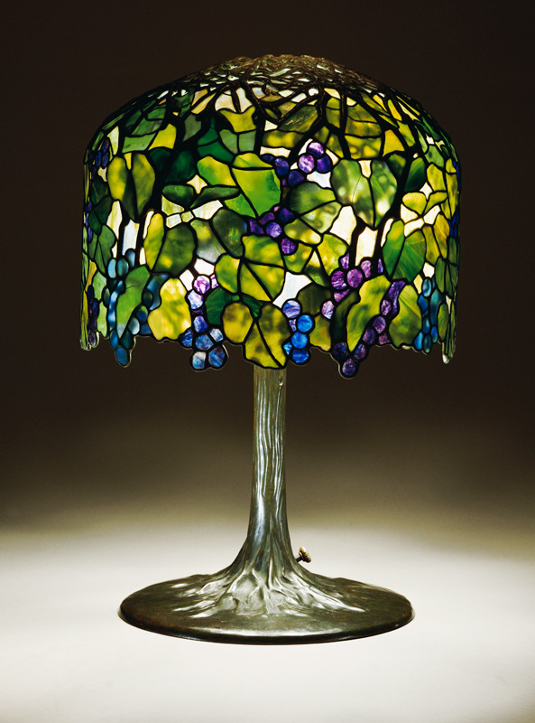 An Important Grape Leaded Glass And Bronze Table Lamp By Tiffany Studios a 