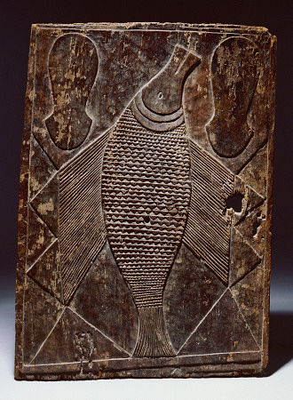 A Baule Door, Anuan,  Carved In Relief With A Fish a 