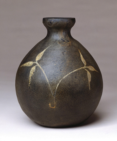 A Black-Glazed Vase a 