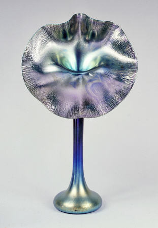 A Blue And Favrile Glass Jack In The Pulpit Vase By Tiffany Studios a 