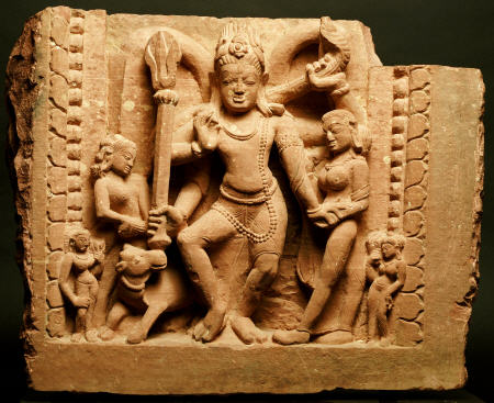 A Central Indian Mottled Red Sandstone Figure Of Siva Nataraja Dancing With The Weight On The Left L a 