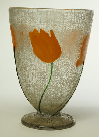 A Daum Art Deco Marquetry And Applied Vase a 