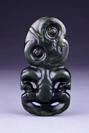 A Fine And Large Maori Jade Pendant, Hei Tiki a 