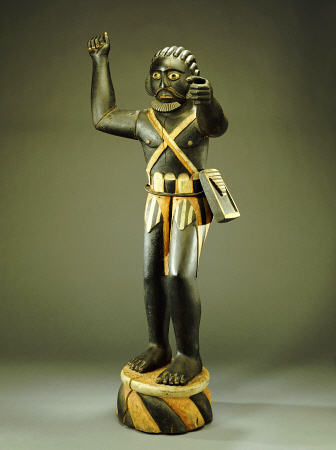 A Fine And Rare Fon Male Allegorical Figure Possibly Representing Gezo, The First Ruler Of Dahomey, a 