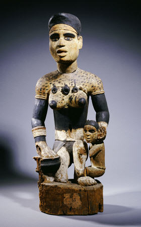 A Fine And Rare Yombe Maternity Figure, 72cm High a 
