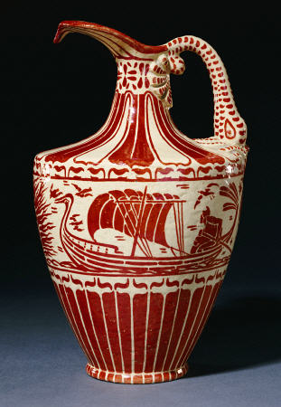 A Fine Maw And Co Pitcher Decorated by Walter Crane (1845-1915) a 
