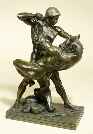 A French Bronze Group Of Theseus And The Minotaur a 