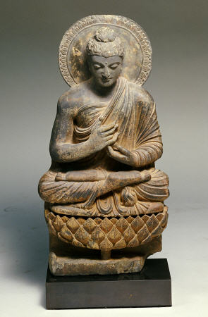 A Gandhara Grey Schist Figure Of Buddha,  2nd Century a 