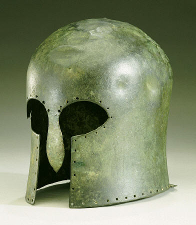 A Greek Bronze Corinthian Helmet a 