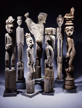 A Group Of Dayak Hampatong  Statues From Borneo a 