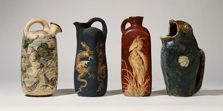 A Group Of Martin Brothers Stoneware Jugs Circa 1888-1889,  And A Martin Brothers Character Jug-Mode a 