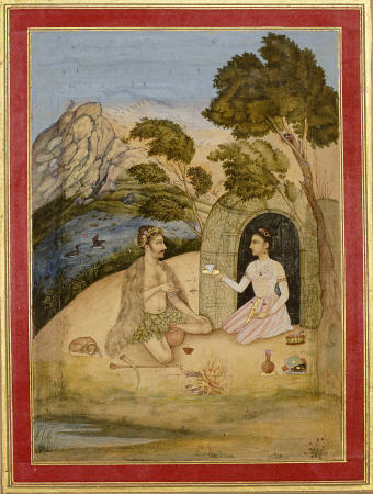 A Lady Entertaining A Bhil By Ali Quli Jubadar, Kashmir, 1650-1700 a 