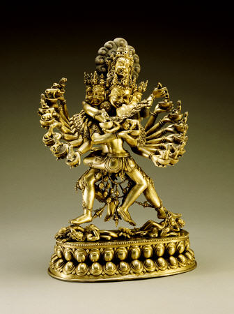 A Large Sino-Tibetan Gilt-Bronze Figure Of Yi-Dam Hevajra a 