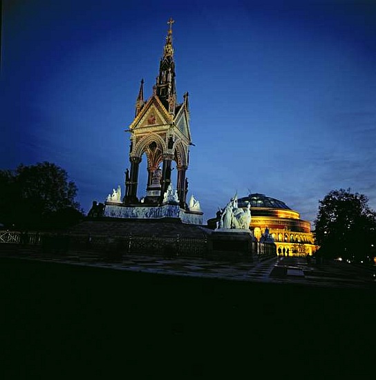 Albert Memorial with Royal Albert Hall in the Background a 