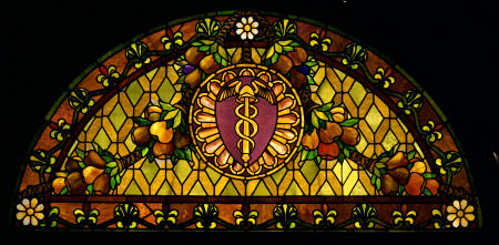 A Leaded And Plated Favrile Glass Window By Tiffany Studios a 