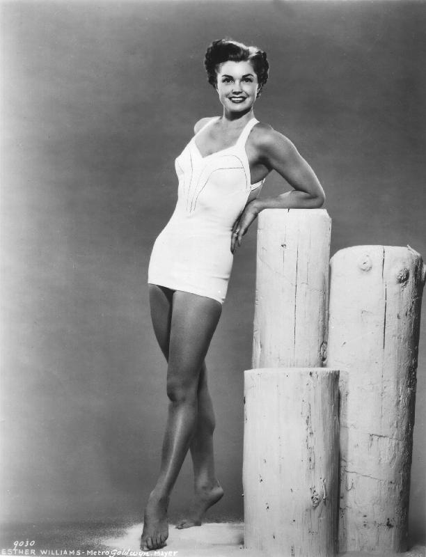 American Actress Esther Williams wearing a bath suit a 