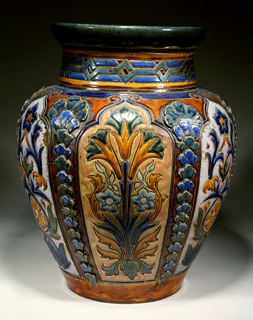 A Monumental Royal Doulton Stoneware Vase, 19th Century a 