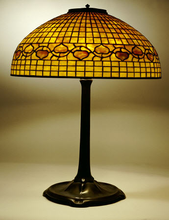 An ''Acorn'' Leaded Glass And Bronze Table Lamp,  Tiffany Studios a 