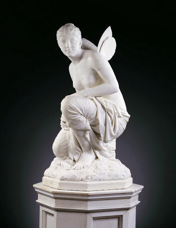 An American White Marble Figure Of Psyche, On Pedestal By William Couper, Circa 1882 a 