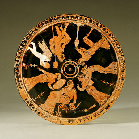 An Attic Red-Figure Pyxis (Type C), Seen From Above a 