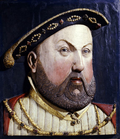 An Augsberg Polychrome Limewood Relief Of Henry Viii, After Hans Holbein The Younger, Mid 16th Centu a 