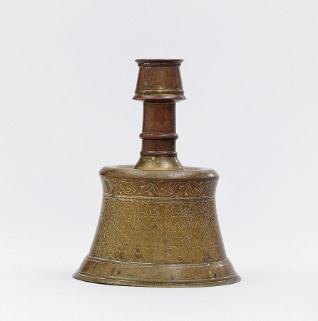 An Early Ottoman Cast Brass Candlestick Turkey, Late 15th Century a 