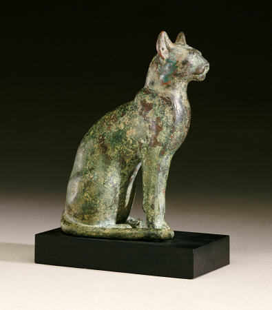 An Egyptian Bronze Figure Of A Cat a 