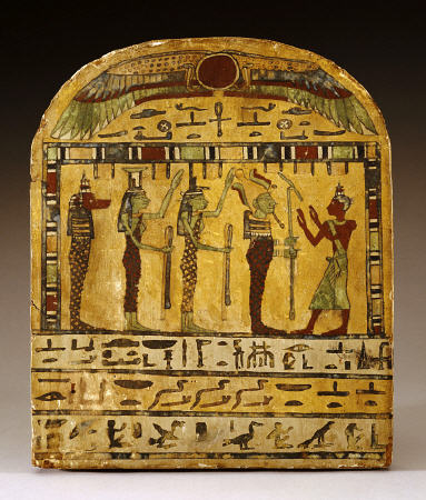 An Egyptian Painted Wood Stela Dynasty XXV-XXVI, Circa 712-525 B a 