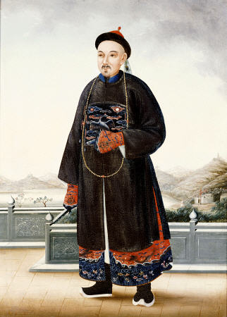 An Elegantly Dressed Chinese Hong Merchant a 
