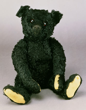 An Exceptionally Fine And Rare Steiff Black Teddy Bear With Black Mohair,  ''In Mourning'' Due To Th a 