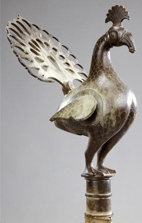 An Important Deccani Bronze Peacock, Circa 14th Century a 