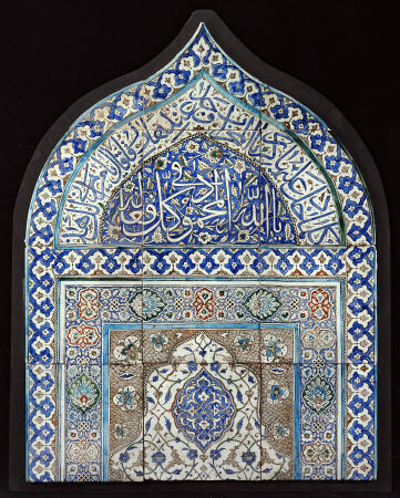 An Important Diyarbekir Tile Mihrab Of Ogival Arched Form Comprising Twelve Tiles, C a 