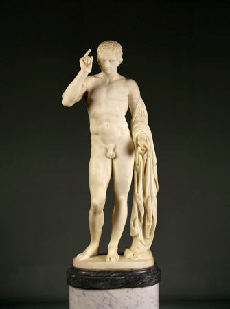 An Italian White Marble Figure Of Germanicus, On Pedestal, Second Half 19th Century a 