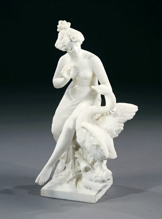 An Italian White Marble Group Of Leda And The Swan a 