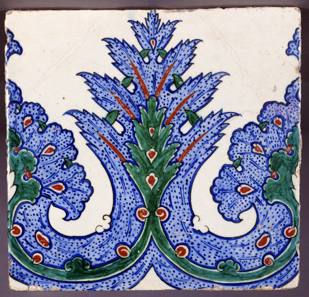 An Iznik Pottery Square Border Tile, Circa 1560 a 