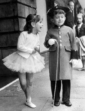 Anna and Anthony the children of Princess Lee Radziwill sister of JackieKennedy here before theatre 