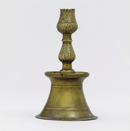 An Ottoman Brass Candlestick  Turkey, 17th Century a 