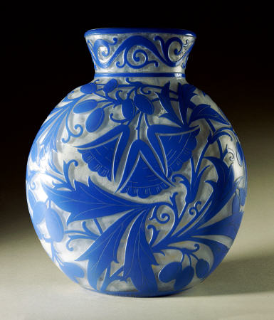 An Overlaid, Etched And Polished Daum Glass Vase a 