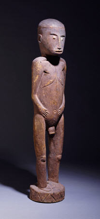 An Unusual Melanesian Male Figure a 