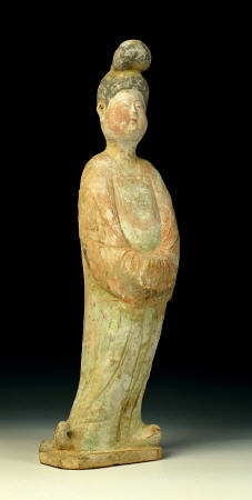 A Painted Pottery Figure Of A Court Lady a 