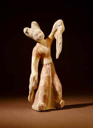 A Painted Pottery Figure Of A Dancer a 