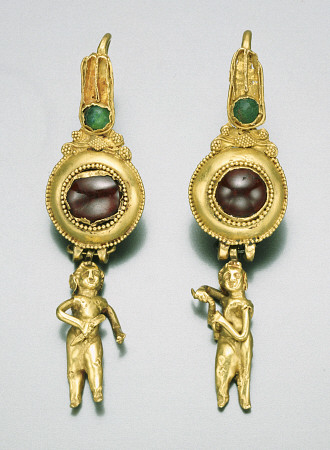 A Pair Of Hellenistic Gold Earrings a 